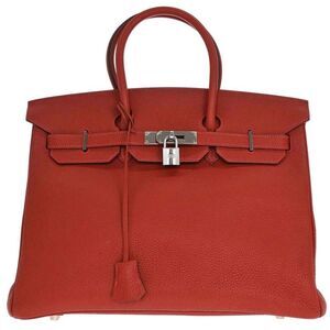 Hermes Birkin Handbag Red Togo With Palladium Hardware Red Leather Handbag